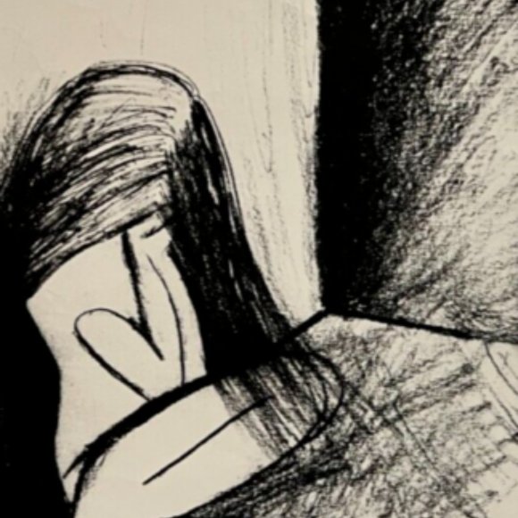 Framed Handmade Sketch Woman Trapped - Picture 4 of 5